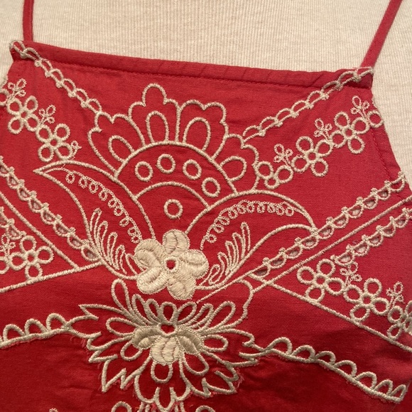 VanessaVirginia Anthro Pink Embroidered Eyelet Tank Top - Picture 2 of 5